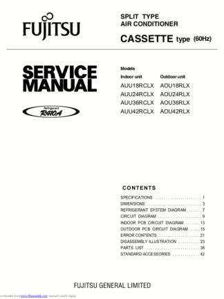 Fujitsu Air Conditioner Service Manual 117