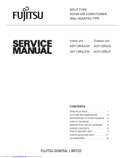Fujitsu Air Conditioner Service Manual 125