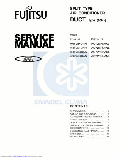 Fujitsu Air Conditioner Service Manual 134