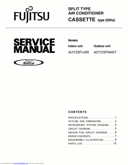 Fujitsu Air Conditioner Service Manual 135