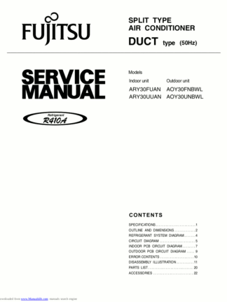 Fujitsu Air Conditioner Service Manual 141