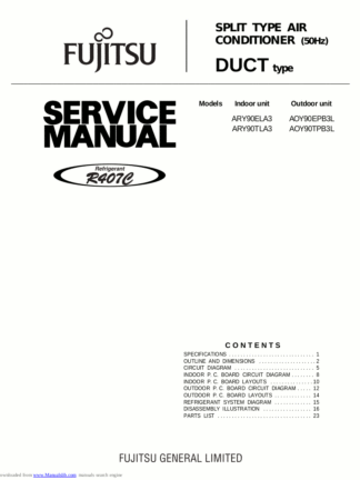 Fujitsu Air Conditioner Service Manual 144