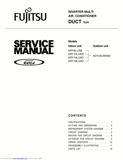 Fujitsu Air Conditioner Service Manual 145