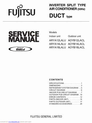 Fujitsu Air Conditioner Service Manual 146