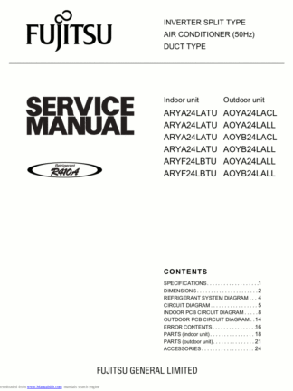 Fujitsu Air Conditioner Service Manual 147
