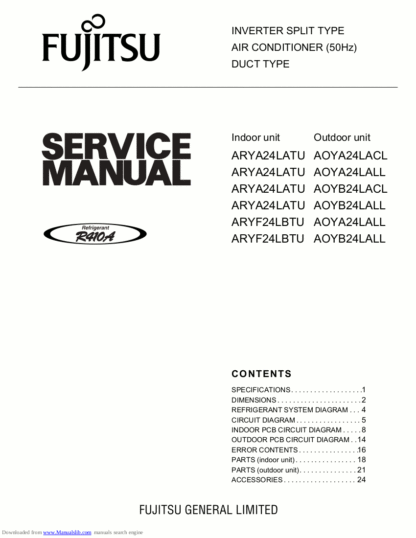Fujitsu Air Conditioner Service Manual 147