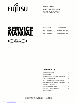 Fujitsu Air Conditioner Service Manual 149