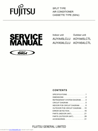 Fujitsu Air Conditioner Service Manual 150