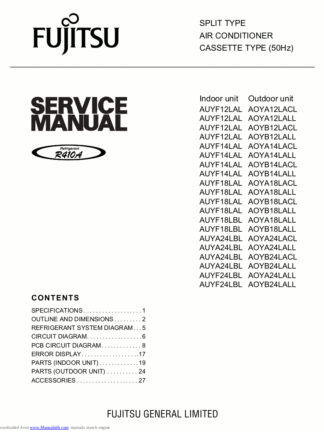 Fujitsu Air Conditioner Service Manual 155