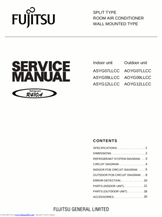 Fujitsu Air Conditioner Service Manual 156