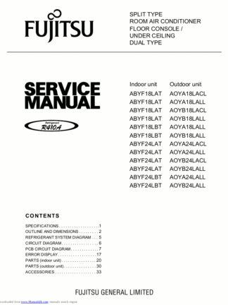 Fujitsu Air Conditioner Service Manual 36