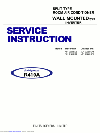 Fujitsu Air Conditioner Service Manual 54