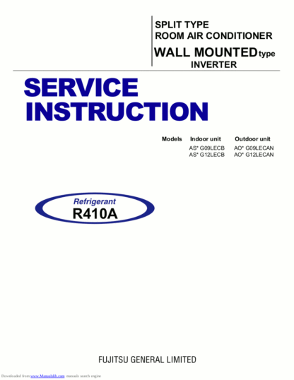 Fujitsu Air Conditioner Service Manual 54