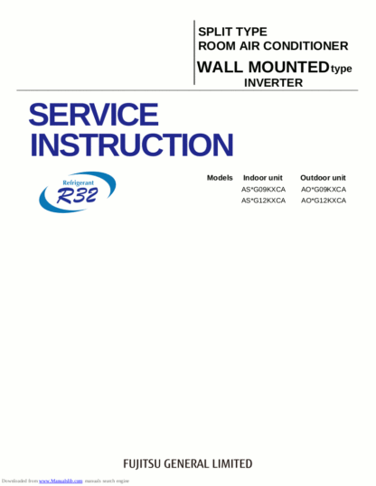Fujitsu Air Conditioner Service Manual 60