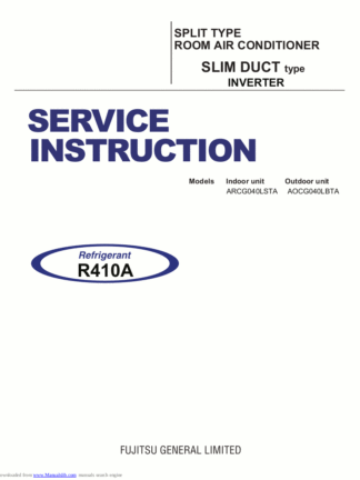 Fujitsu Air Conditioner Service Manual 72