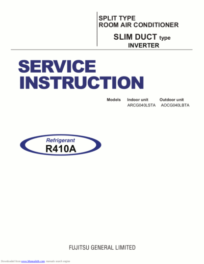 Fujitsu Air Conditioner Service Manual 72