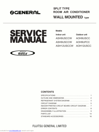 Fujitsu Air Conditioner Service Manual 85