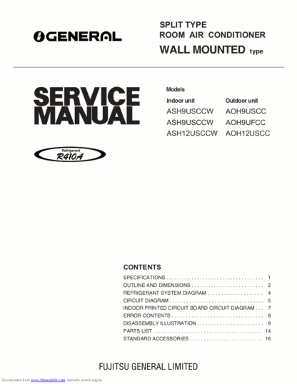 Fujitsu Air Conditioner Service Manual 85