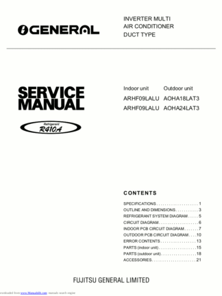 Fujitsu Air Conditioner Service Manual 88