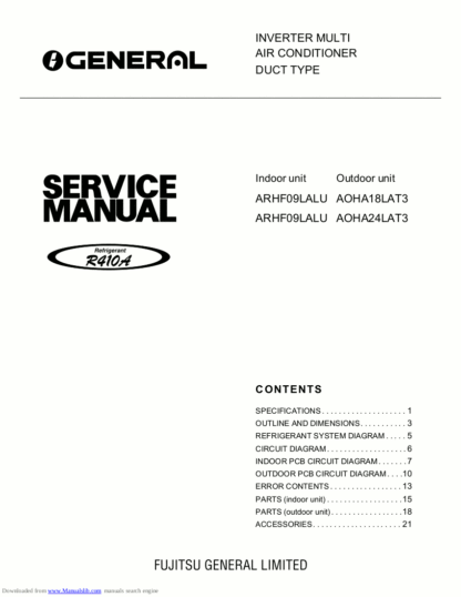 Fujitsu Air Conditioner Service Manual 88