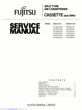 Fujitsu Air Conditioner Service Manual 92