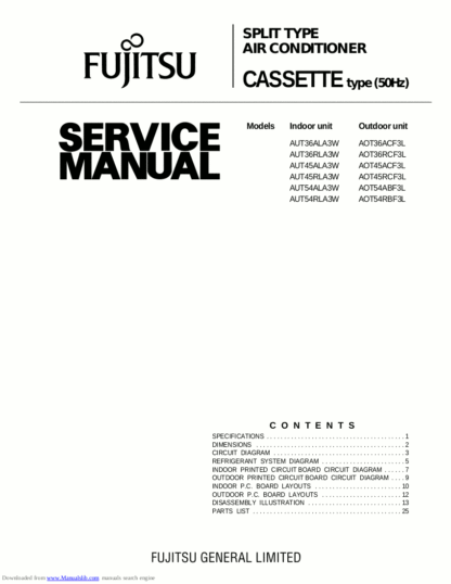 Fujitsu Air Conditioner Service Manual 92
