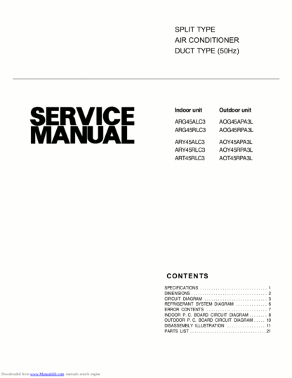 Fujitsu Air Conditioner Service Manual 93