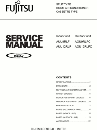Fujitsu Air Conditioner Service Manual 96