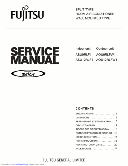 Fujitsu Air Conditioner Service Manual 97
