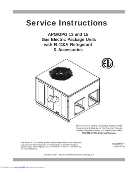 Goodman Air Conditioner Service Manual 15