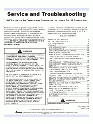 Amana Air Conditioner Service Manual 19