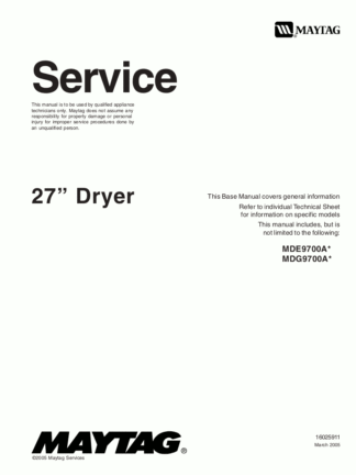Amana Dryer Service Manual 02