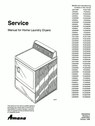 Amana Dryer Service Manual 04