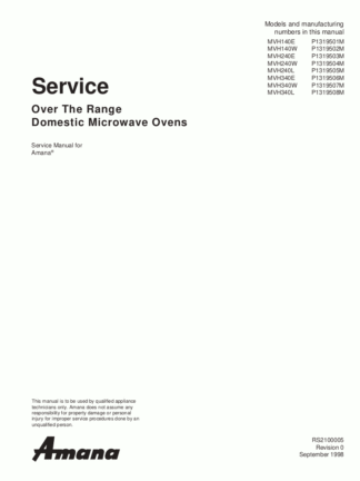 Amana Microwave Oven Service Manual 04