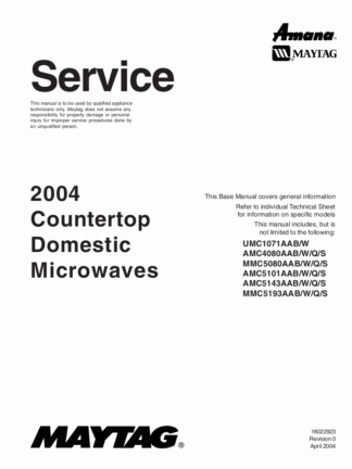 Amana Microwave Oven Service Manual 06