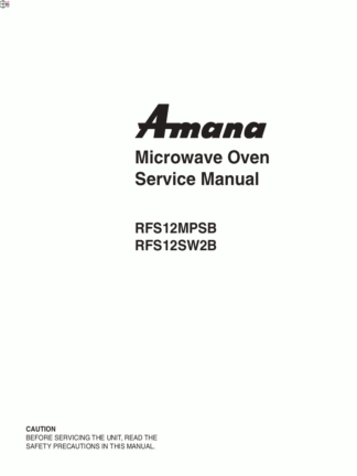 Amana Microwave Oven Service Manual 09