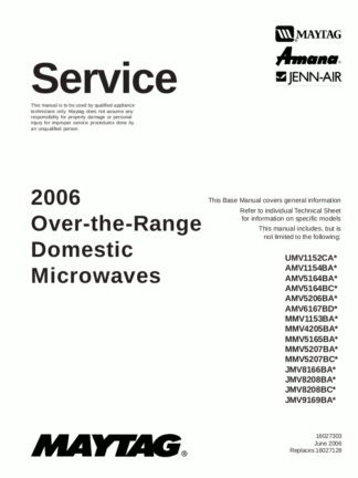 Amana Microwave Oven Service Manual 11