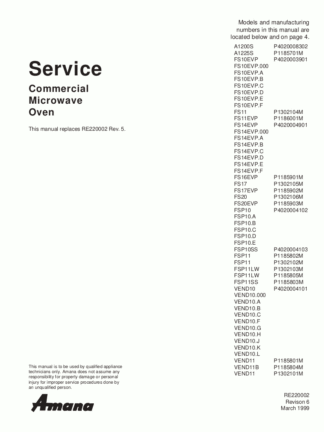 Amana Microwave Oven Service Manual 16
