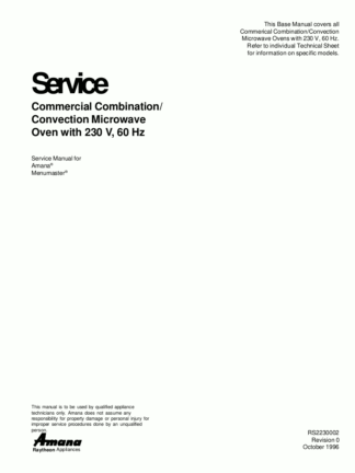 Amana Microwave Oven Service Manual 17