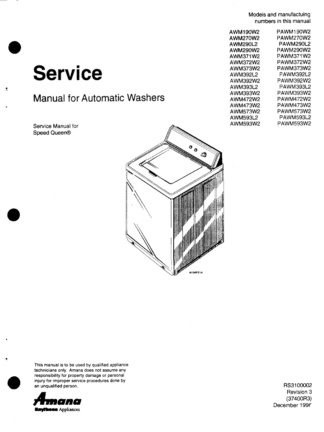 Speed Queen Washer Service Manual 09