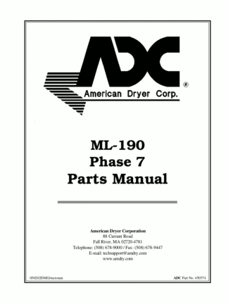 American Dryer Corp Parts Manual 07