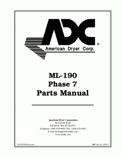 American Dryer Corp Parts Manual 07