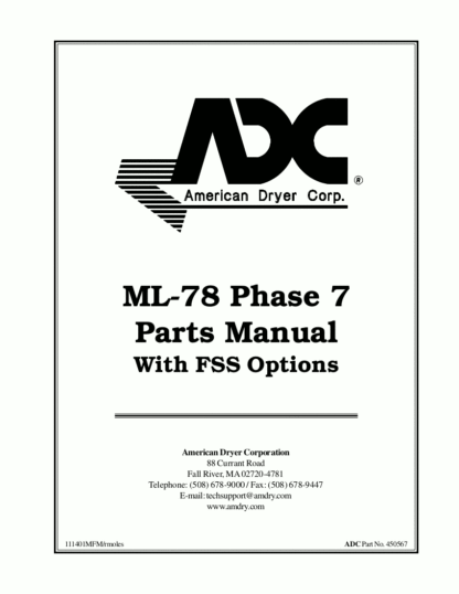 American Dryer Corp Parts Manual 09