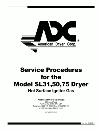 American Dryer Corp Service Manual 01