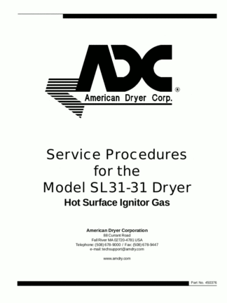 American Dryer Corp Service Manual 04