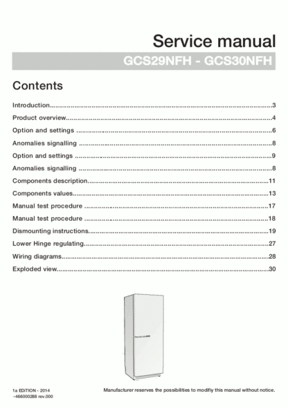Asko Refrigerator Service Manual 01