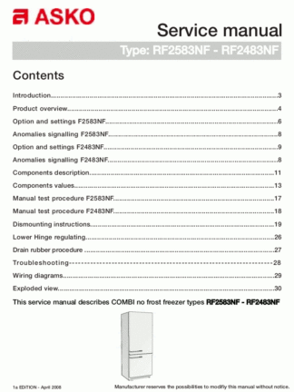 Asko Refrigerator Service Manual 02