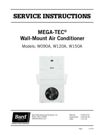 Bard Air Conditioner Service Manual 14