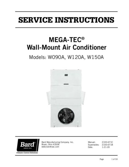 Bard Air Conditioner Service Manual 14