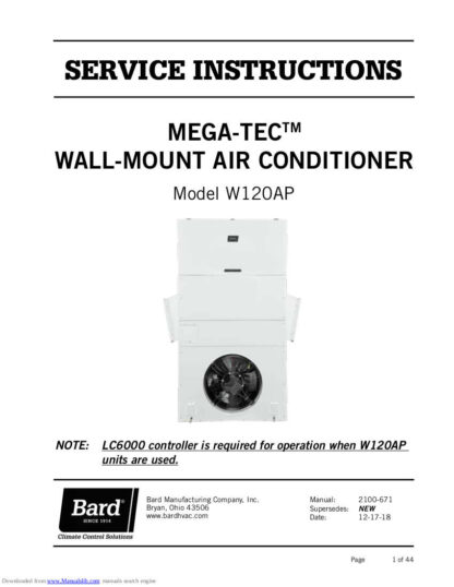 Bard Air Conditioner Service Manual 16